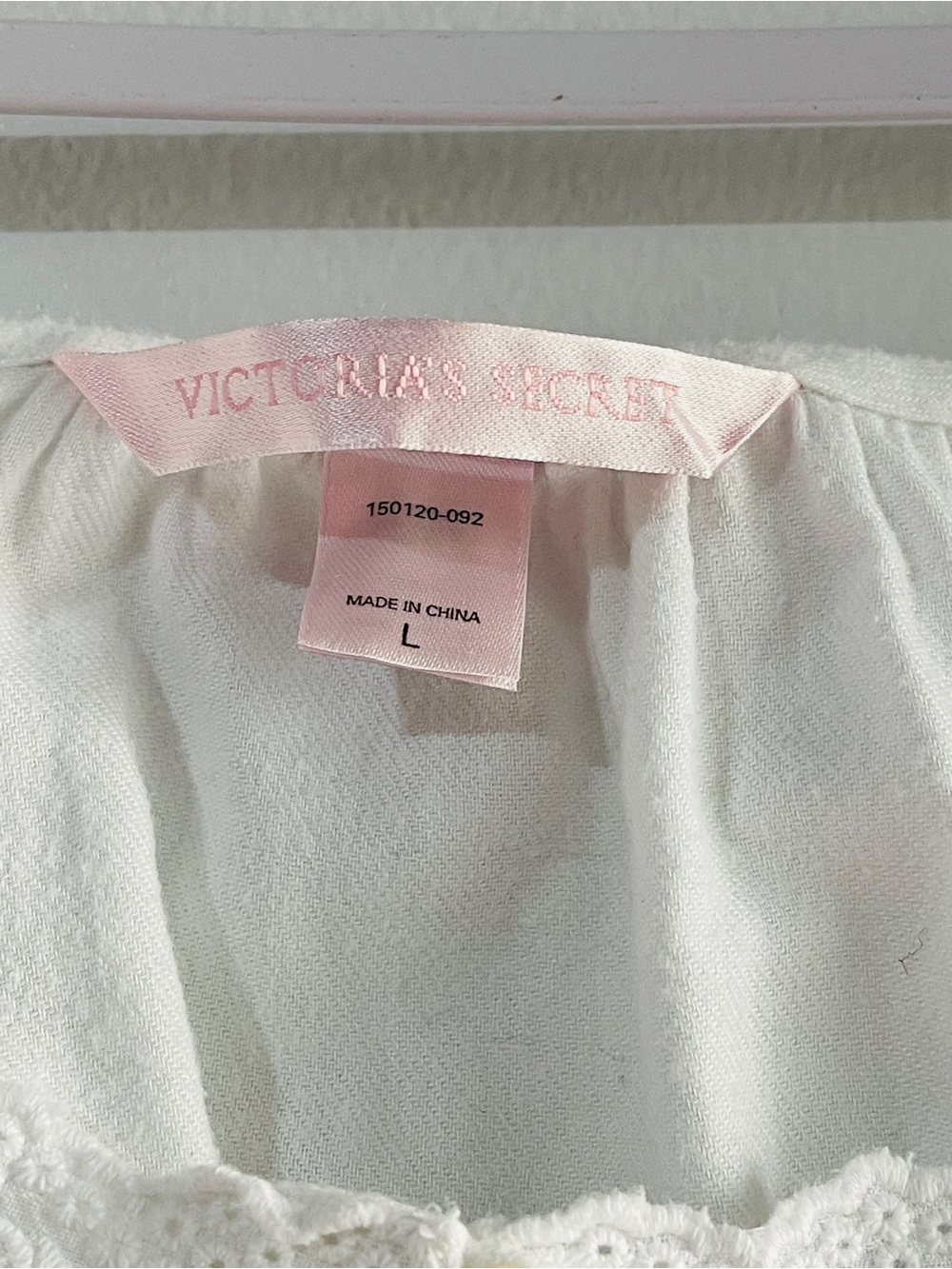 Vintage Victoria's Secret 100% Cotton White Eyelet Lace Cottagecore Nightgown L - Picture 6 of 7